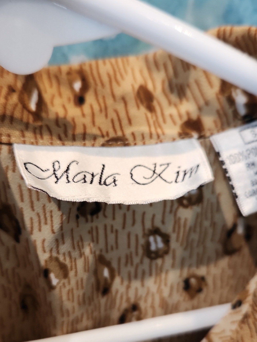 NWT Marla Kim Sleeveless Button-Front Giraffe Print Tunic in Brown Ombre Sz S - Picture 3 of 8